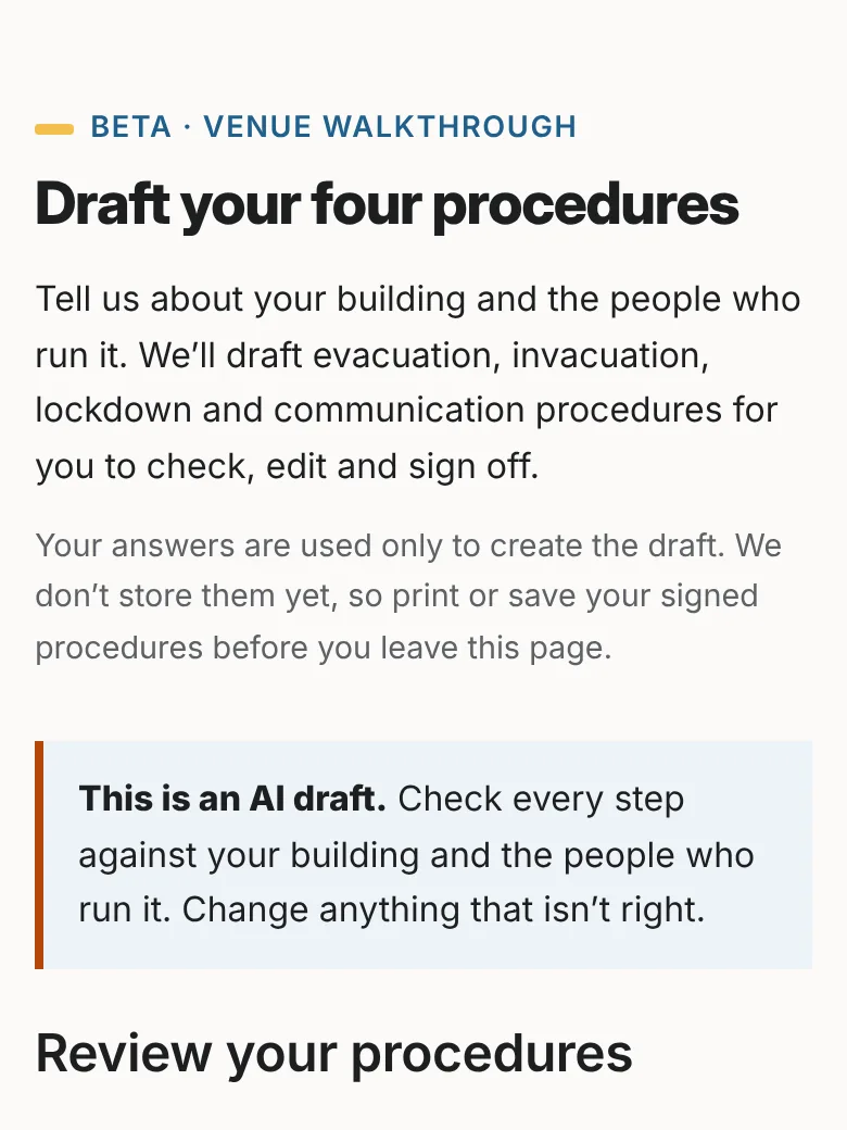 Drafted procedures ready to review and edit